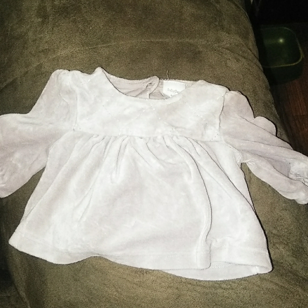 Grey velvet baby shirt